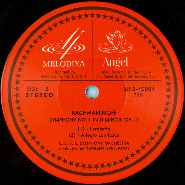 Rachmaninov*, U.S.S.R. Symphony Orchestra*, Yevgeny Svetlanov* : Symphony No.1 In D Minor (LP, Album)