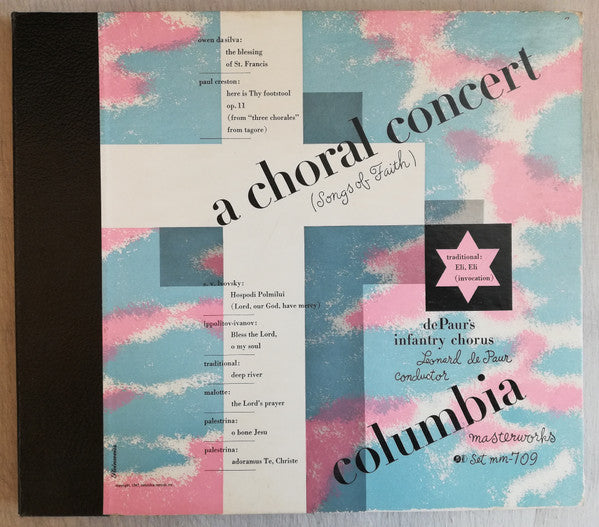 Leonard De Paur Conducting The De Paur Chorus : A Choral Concert (Songs Of Faith) (3xShellac, 12", Album)