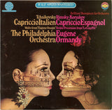 Pyotr Ilyich Tchaikovsky / Nikolai Rimsky-Korsakov - Eugene Ormandy / The Philadelphia Orchestra : Capriccio Italien / Capriccio Espagnol (LP, Album, RM)