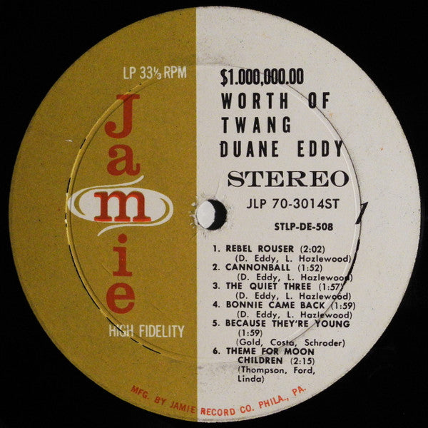 Duane Eddy And The Rebels : $1,000,000.00 Worth Of Twang (LP, Album)