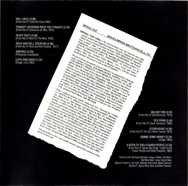 Spinal Tap : Spinal Tap (The Original Soundtrack Recording From The Motion Picture "This Is Spinal Tap") (CD, Album)