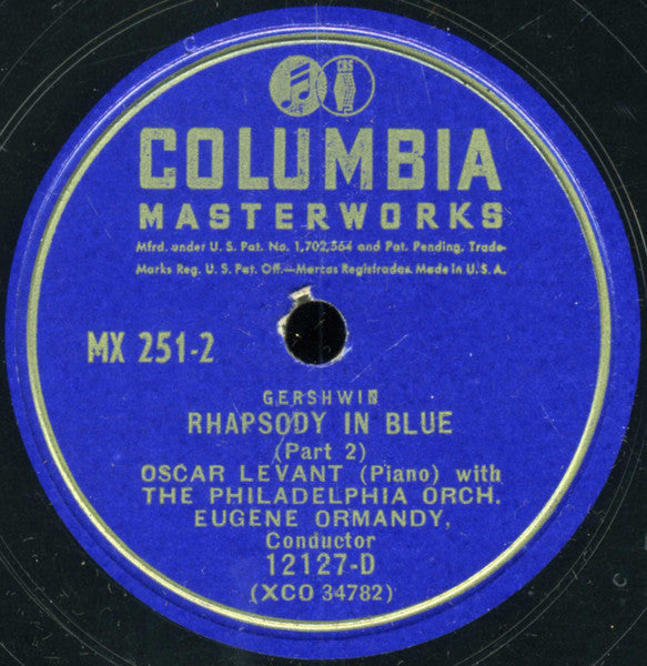 George Gershwin / Oscar Levant : Rhapsody In Blue (2xShellac, 12", Album, RP)