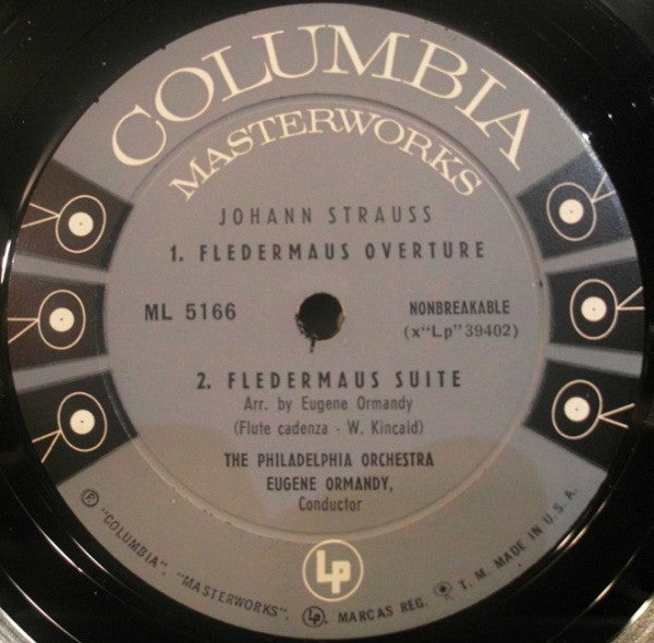 Eugene Ormandy Conducts The Philadelphia Orchestra / Johann Strauss Jr., Josef Strauß : Fledermaus Suite (LP, Album, Mono)