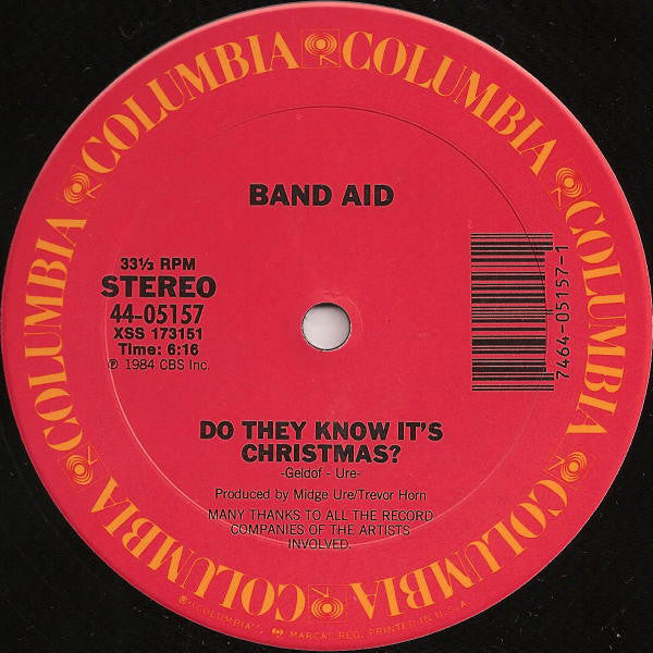 Band Aid : Do They Know It's Christmas? (12", Single, Pit)