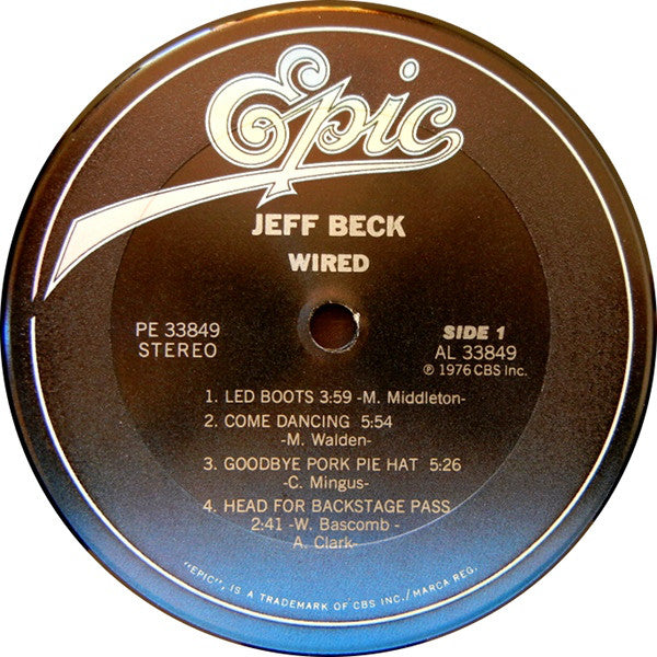 Jeff Beck : Wired (LP, Album, RE, Pit)