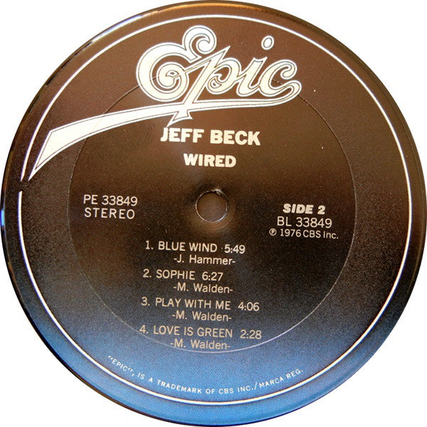 Jeff Beck : Wired (LP, Album, RE, Pit)