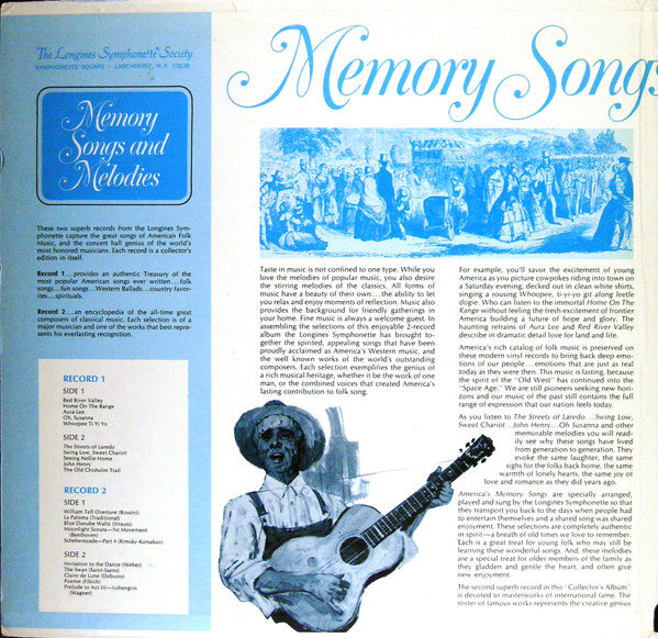 The Longines Symphonette : Memory Songs And Melodies (2xLP, Album, Gat)