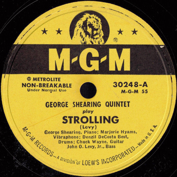 The George Shearing Quintet : You're Hearing George Shearing (4x10", Album)