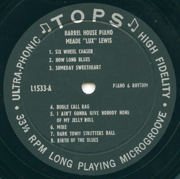 Meade "Lux" Lewis : Barrel House Piano (LP, Album)