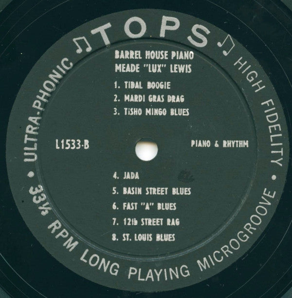 Meade "Lux" Lewis : Barrel House Piano (LP, Album)