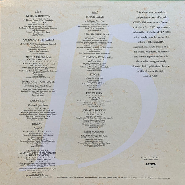 Various : Arista: A 15 Year History Of Hits (LP, Comp, Club, Spe)