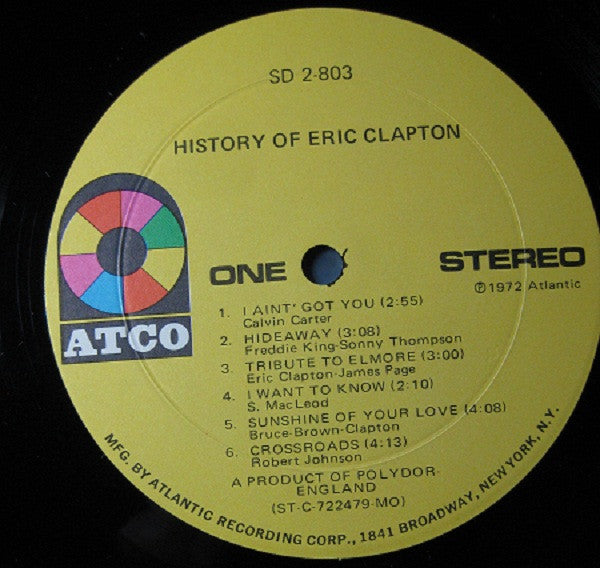 Eric Clapton : History Of Eric Clapton (2xLP, Comp, Gat)