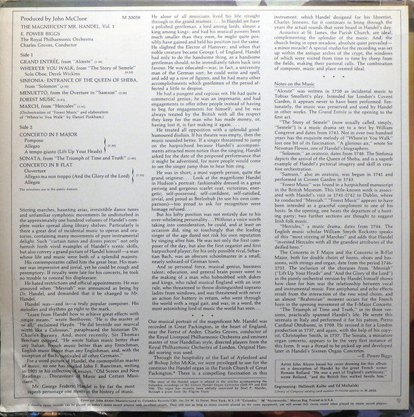 E. Power Biggs, Royal Philharmonic Orchestra, Sir Charles Groves : The Magnificent Mr. Handel (Concertos, Curtain Tunes, Marches, Ayres And Divers Pieces) (LP, Album)