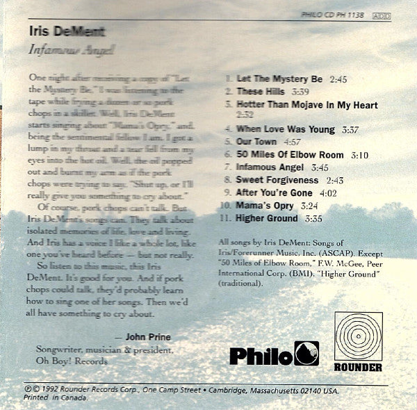 Iris DeMent : Infamous Angel (CD, Album)