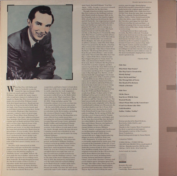 Ray Price : The Honky-Tonk Years (1951-1953) (LP, Comp, Mono)