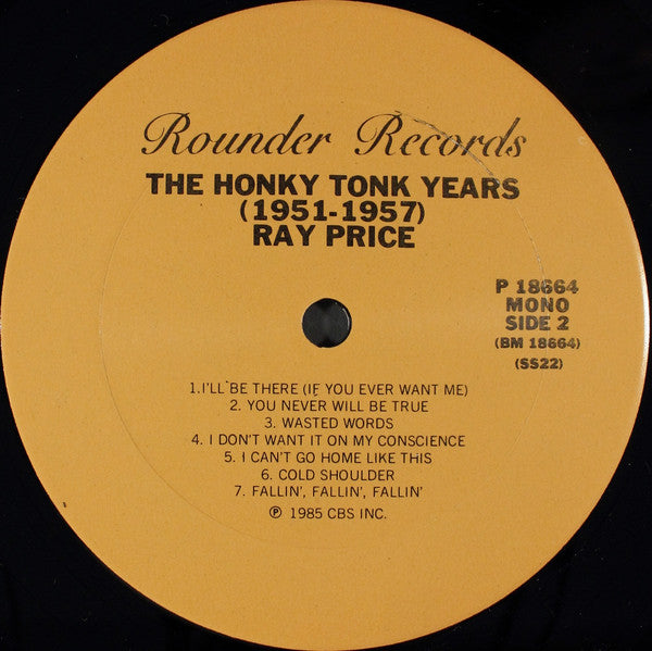 Ray Price : The Honky-Tonk Years (1951-1953) (LP, Comp, Mono)