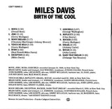 Miles Davis : Birth Of The Cool (CD, Album, Comp, RE, Cap)