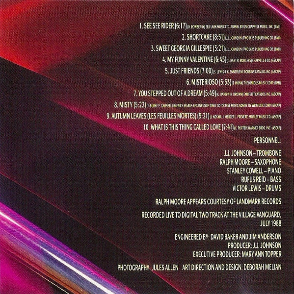 J.J. Johnson : Standards - Live At The Village Vanguard (CD, Album)