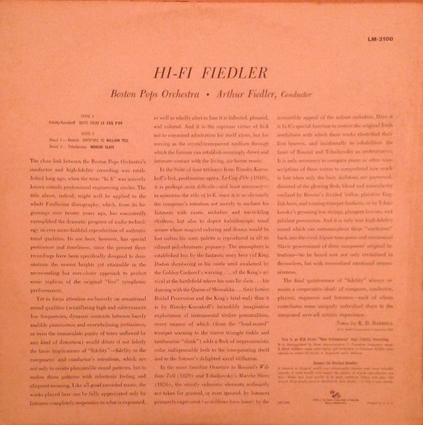 Arthur Fiedler And Boston Pops Orchestra : Hi-Fi Fiedler And The Boston Pops (LP, Album, Mono)