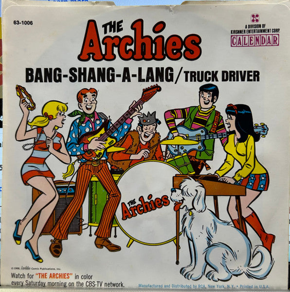 The Archies : Bang-Shang-A-Lang (7", Single, Mono, RCA)