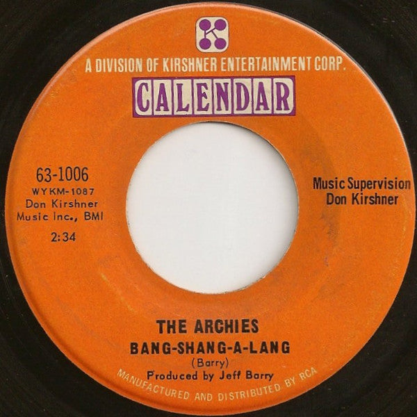 The Archies : Bang-Shang-A-Lang (7", Single, Mono, RCA)