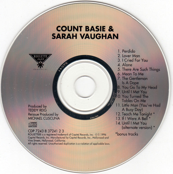 Count Basie | Sarah Vaughan : Count Basie & Sarah Vaughan (CD, Album, RE)