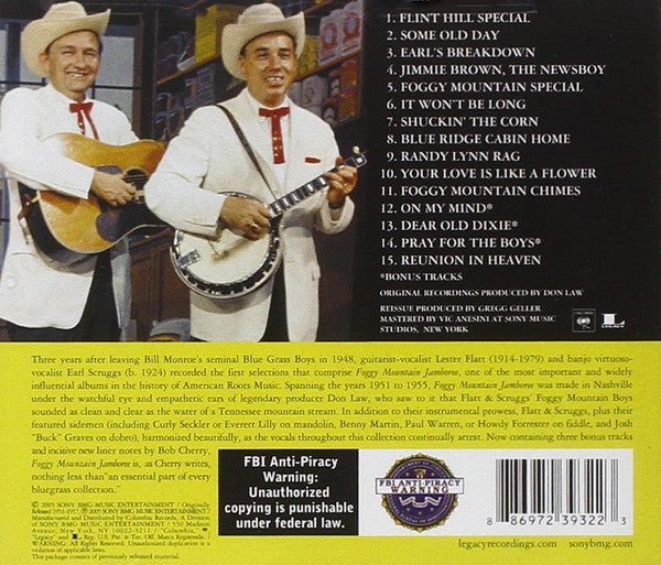 Flatt & Scruggs : Foggy Mountain Jamboree (CD, Album, Comp, RE)