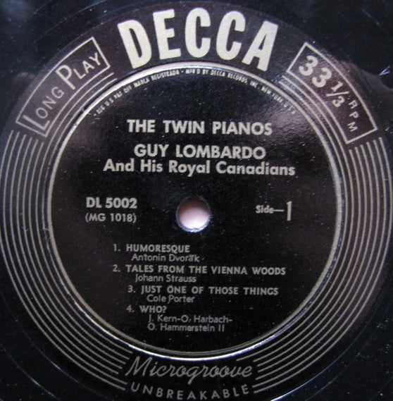 Guy Lombardo And His Royal Canadians : The Twin Pianos (10")