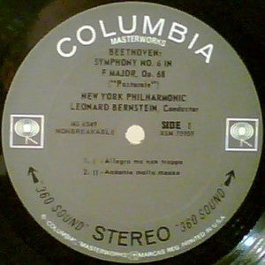 Ludwig van Beethoven - Leonard Bernstein, New York Philharmonic : Pastoral Symphony (Symphony No. 6 In F Major, Op. 68) (LP)