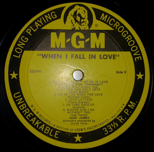 Joni James : When I Fall In Love (LP, Album)