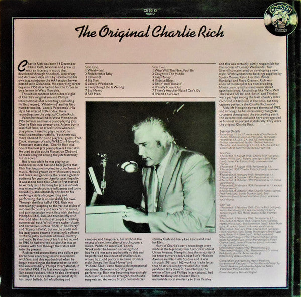Charlie Rich : The Original Charlie Rich (LP, Comp, Mono)
