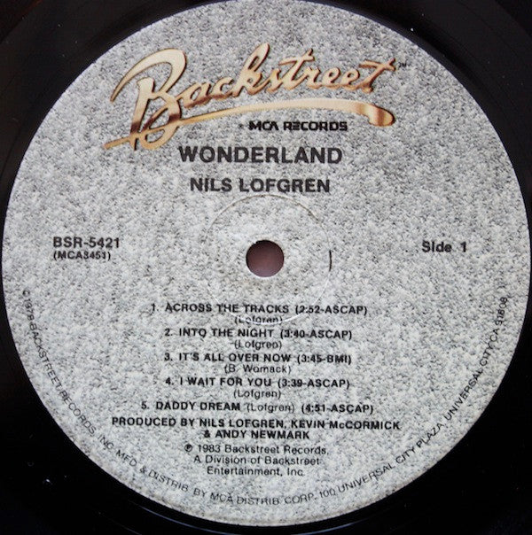 Nils Lofgren : Wonderland (LP, Album)