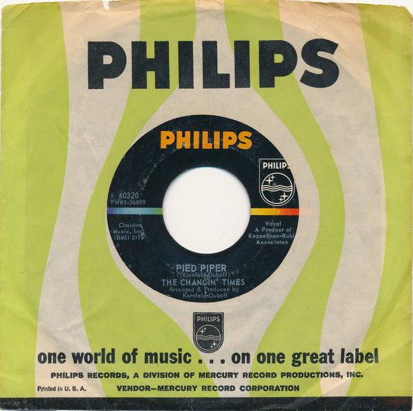 The Changin' Times : Pied Piper (7", Styrene)