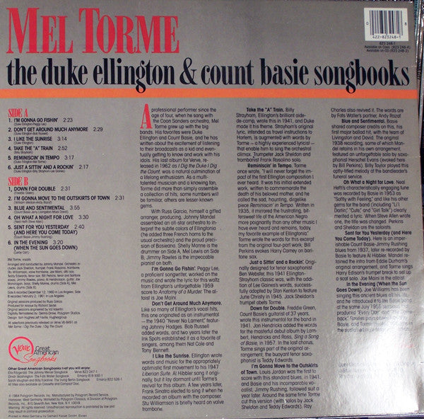 Mel Tormé : The Duke Ellington & Count Basie Songbooks (LP, Album, RE, RM)