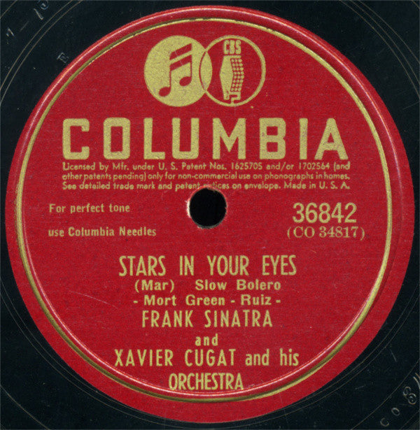 Frank Sinatra And Xavier Cugat And His Orchestra : My Shawl / Stars In Your Eyes (Shellac, 10")