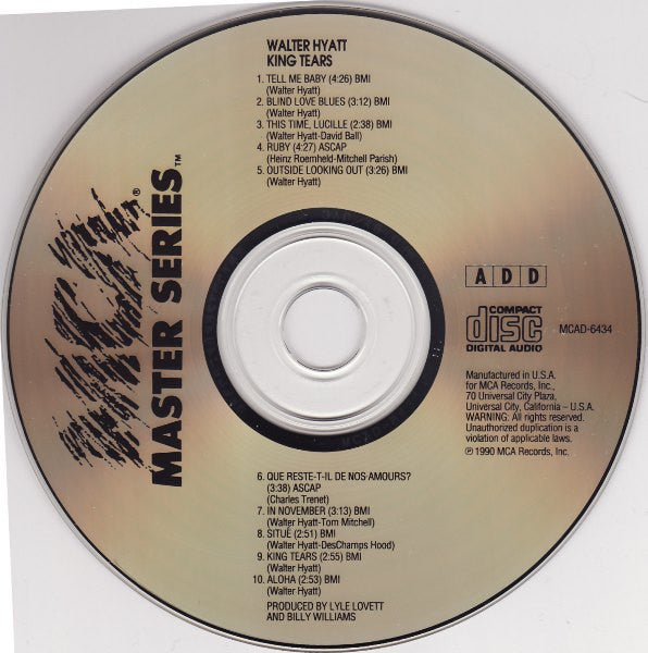 Walter Hyatt : King Tears (CD, Album)