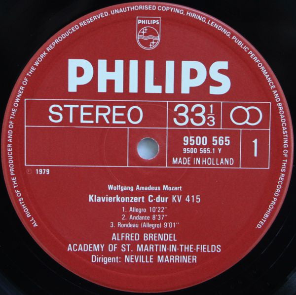 Mozart* - Alfred Brendel, Academy Of St. Martin-In-The-Fields*, Neville Marriner* : Klavierkonzerte KV 415 & KV 449 (LP)