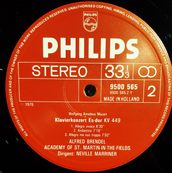 Mozart* - Alfred Brendel, Academy Of St. Martin-In-The-Fields*, Neville Marriner* : Klavierkonzerte KV 415 & KV 449 (LP)