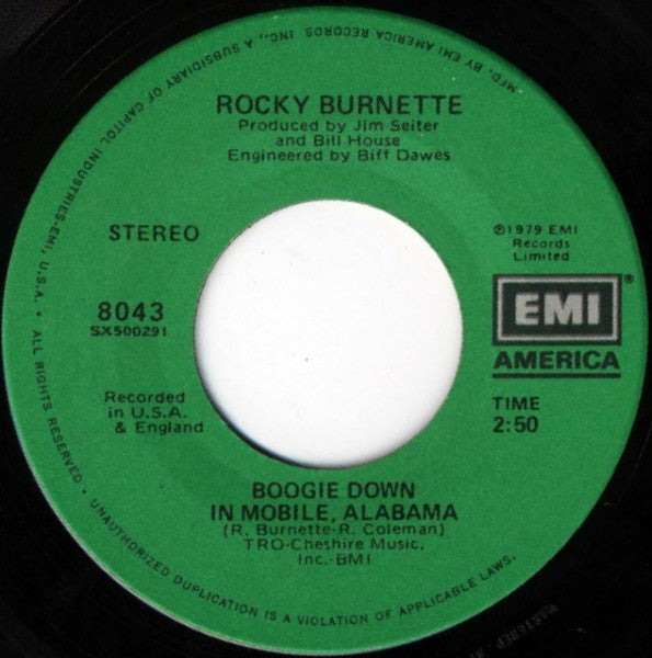 Rocky Burnette : Tired Of Toein' The Line (7", Single, Spe)