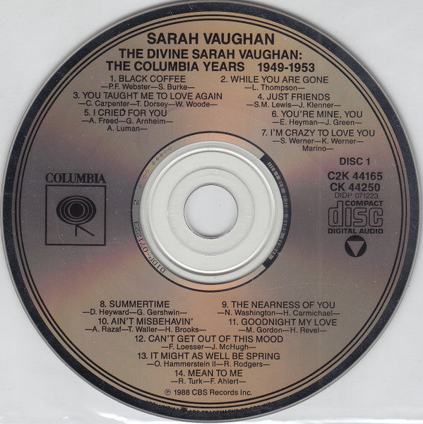 Sarah Vaughan : The Divine Sarah Vaughan (The Columbia Years 1949-1953) (2xCD, Comp)