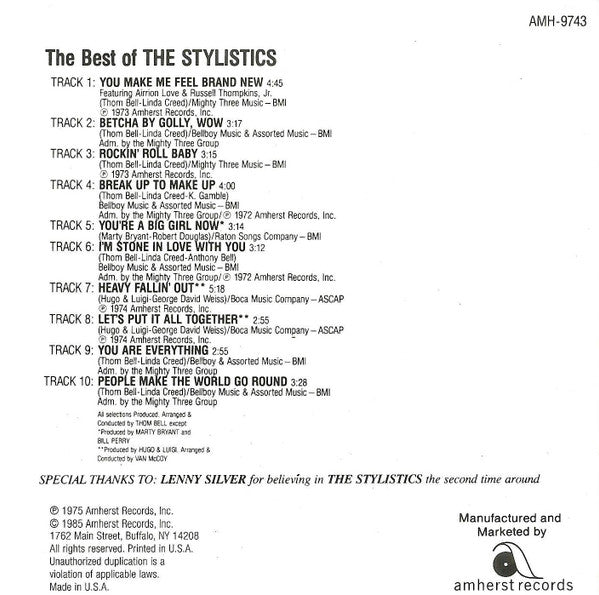 The Stylistics : The Best Of The Stylistics (CD, Comp, RM)