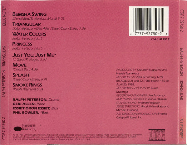 Ralph Peterson Trio : Triangular (CD, Album)