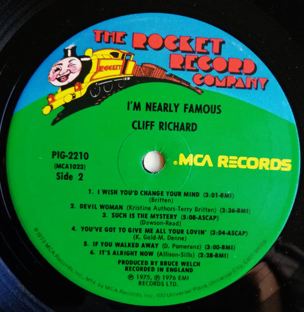 Cliff Richard : I'm Nearly Famous (LP, Album, Pin)