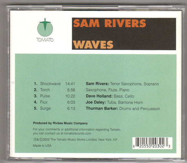 Sam Rivers : Waves (CD, Album, RE)
