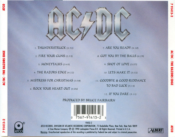 AC/DC : The Razors Edge (CD, Album, RP)