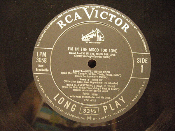 Eddie Fisher With Hugo Winterhalter And His Orchestra* : I'm In The Mood For Love (10")