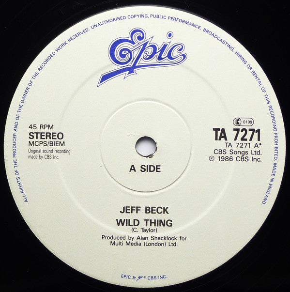 Jeff Beck : Wild Thing  (12", Single)