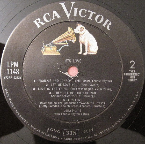 Lena Horne With Lennie Hayton And His Orchestra : It's Love (LP, Album, Mono)