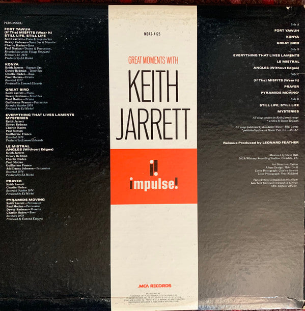 Keith Jarrett : Great Moments With Keith Jarrett (2xLP, Comp)