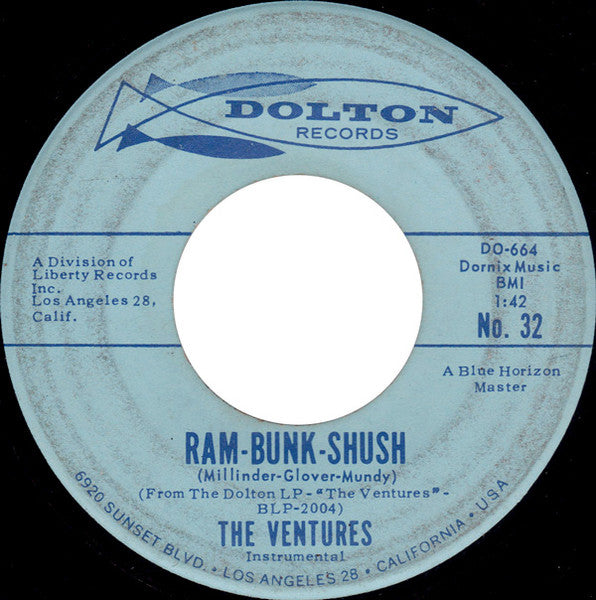 The Ventures : Ram-Bunk-Shush / Lonely Heart (7", Single)